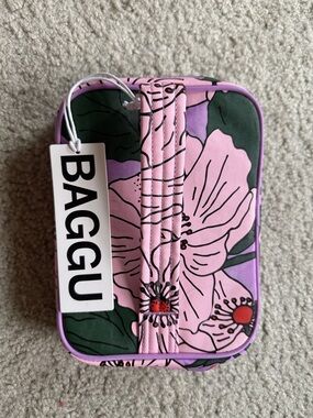BAGGU Large Cosmetic Case - Pink Poppy NWT